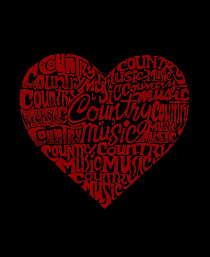 Women's Word Art Country Music Heart Crewneck Sweatshirt