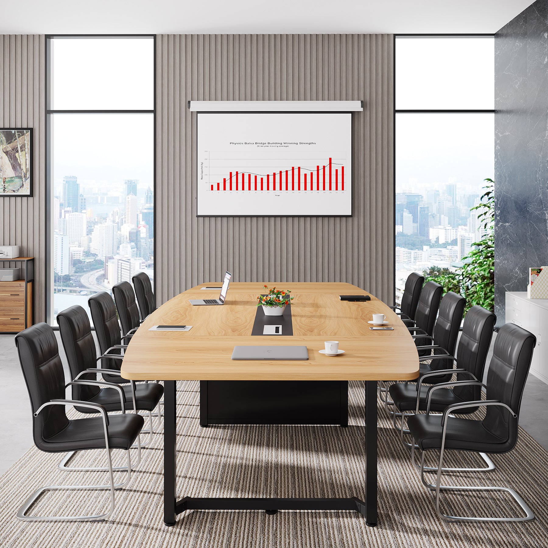 8FT Conference Table, 94.5L x 47.2W inch Large Meeting Table