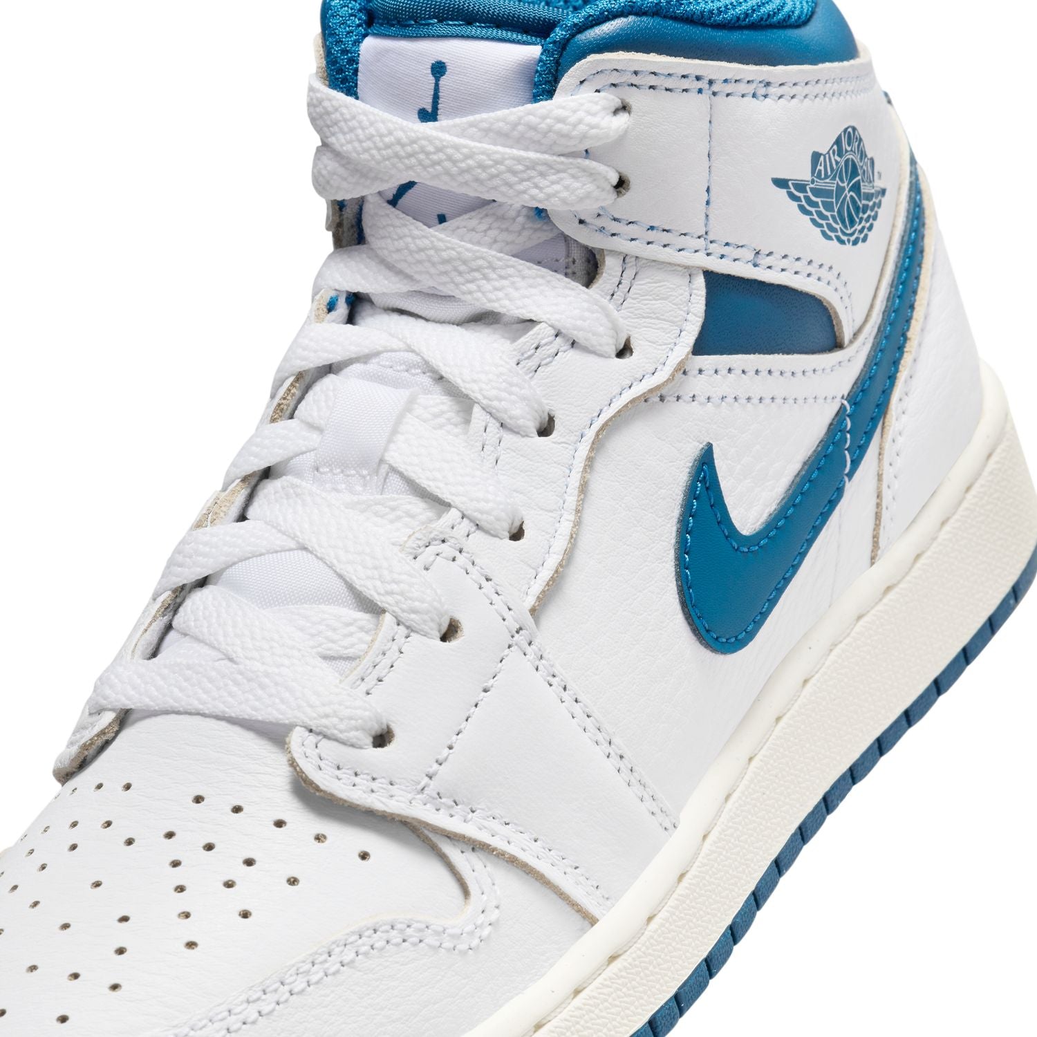 Kids Air Jordan 1 Mid 'White Industrial Blue'