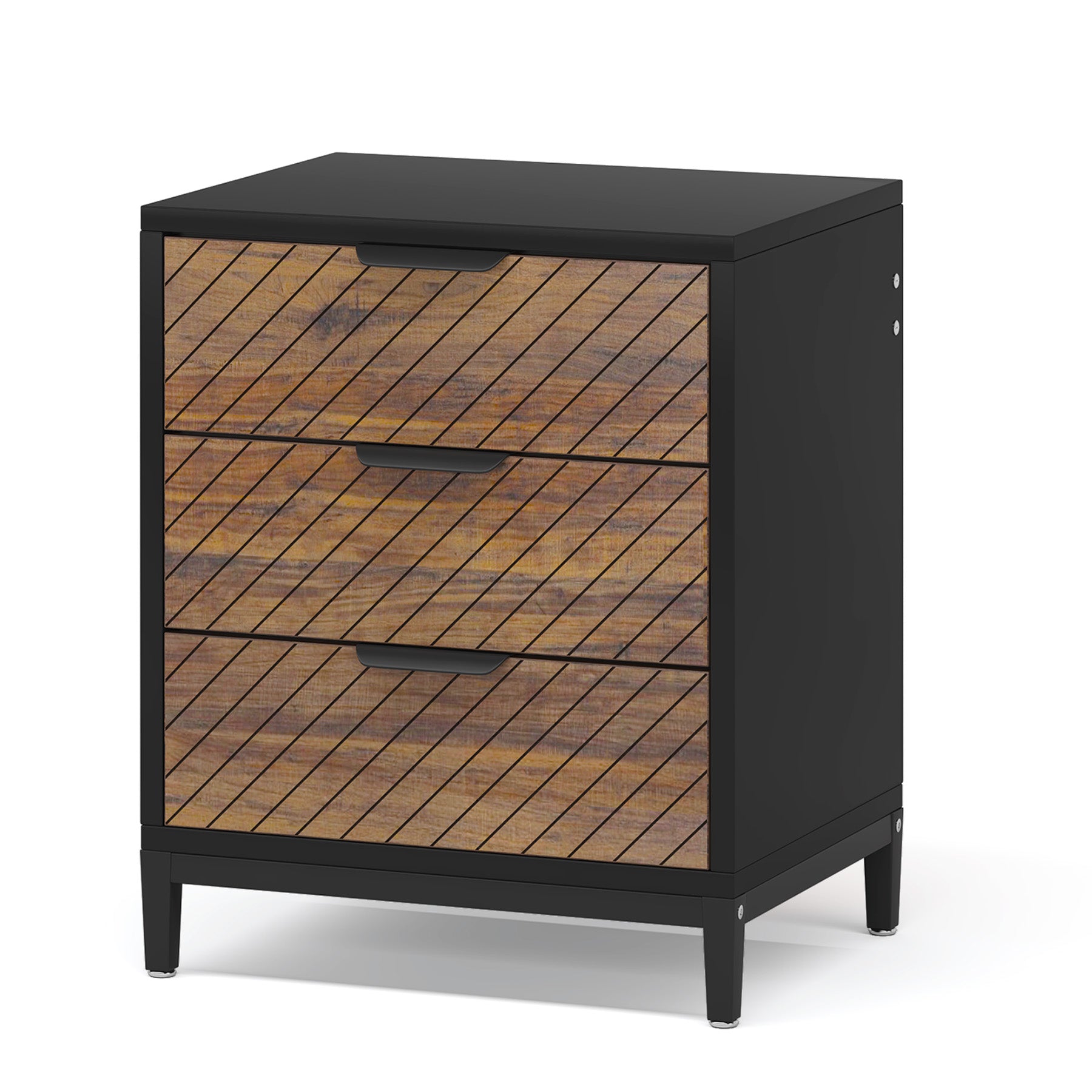 3-Drawer Nightstand Bedside End Table for Bedroom