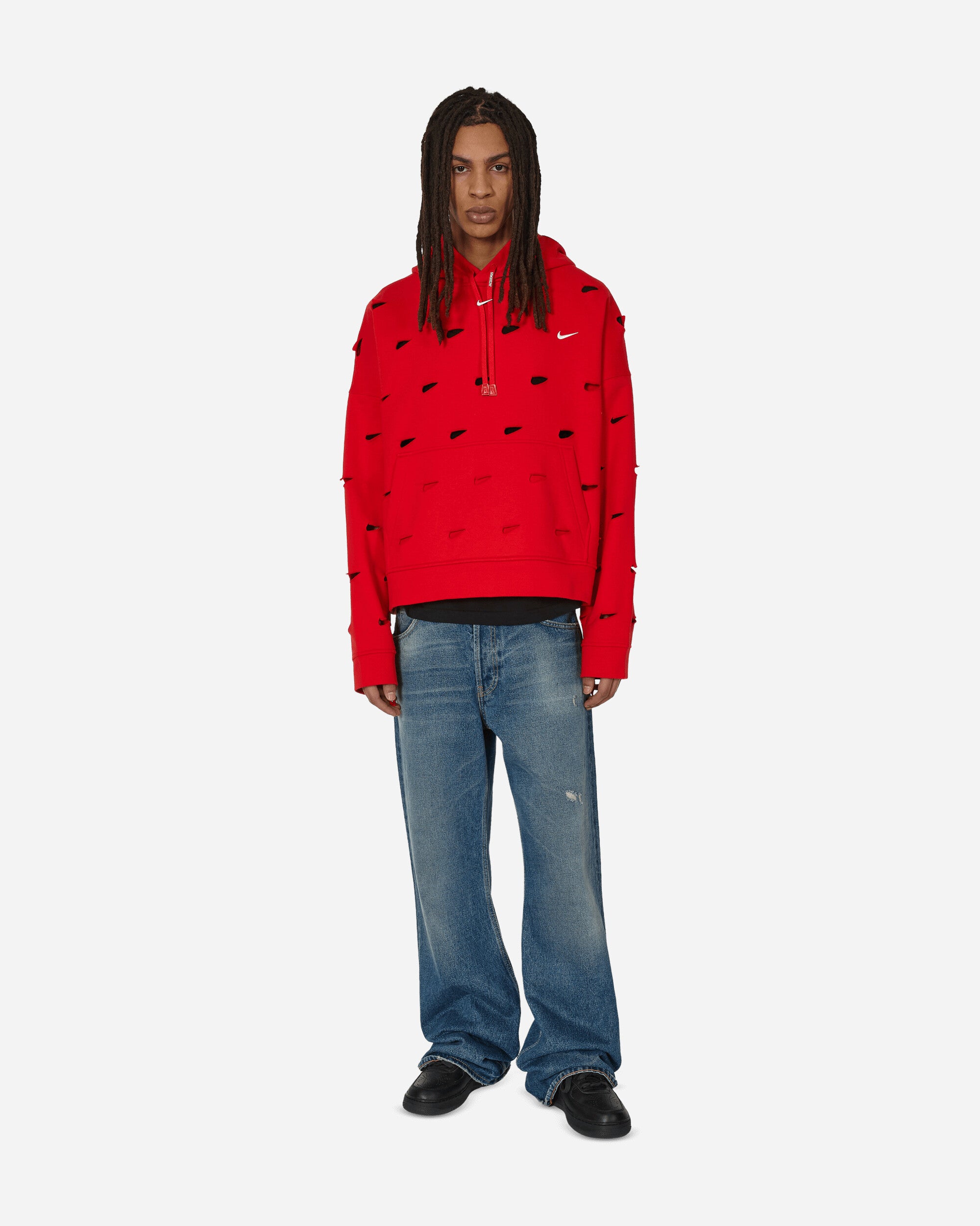 JACQUEMUS Swoosh Hoodie University Red