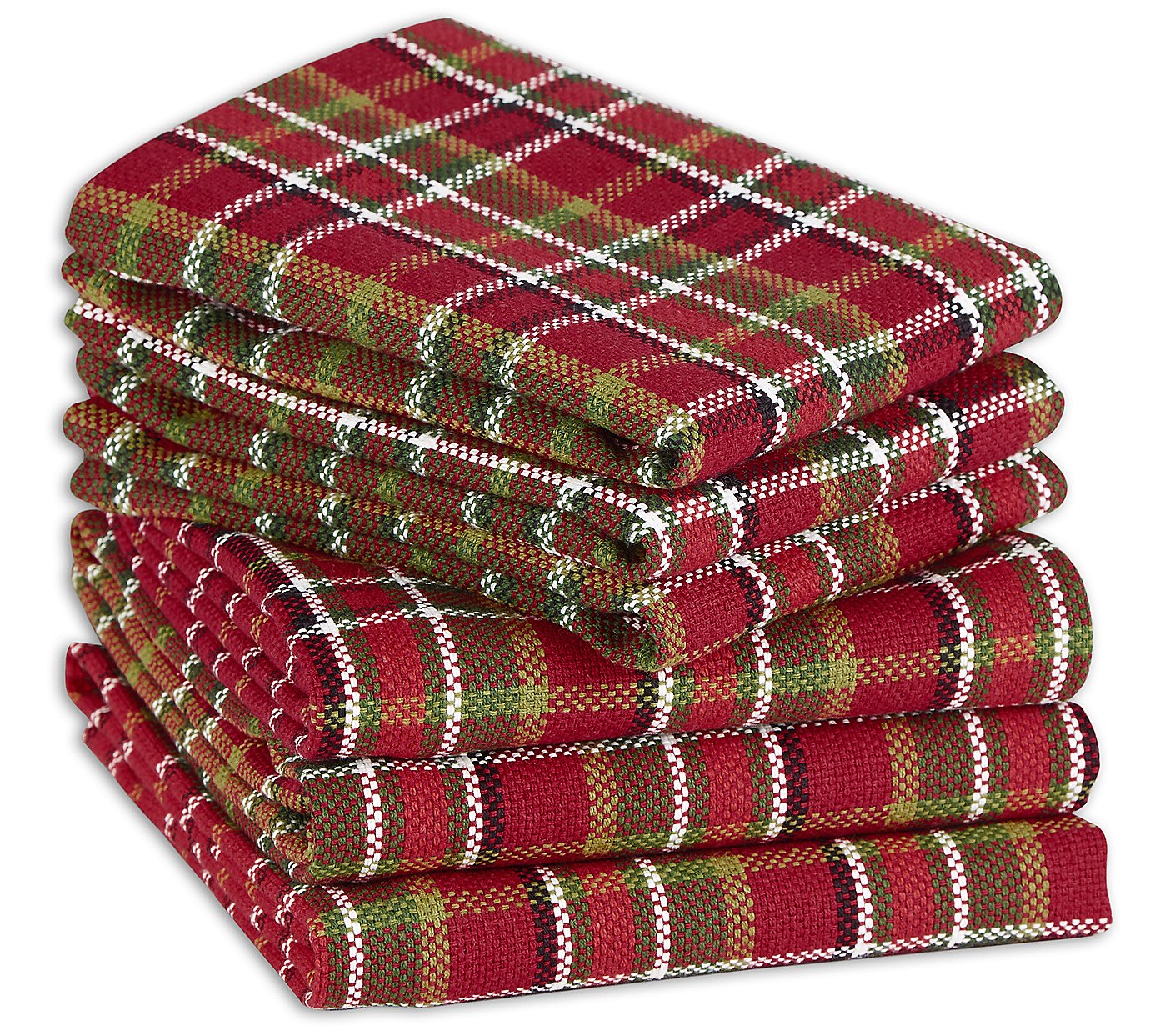Design Imports 6-Piece Tartan Plaid Towel and Dishcloth Set